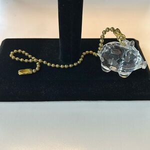 Faceted clear pig light or fan pull chain extension